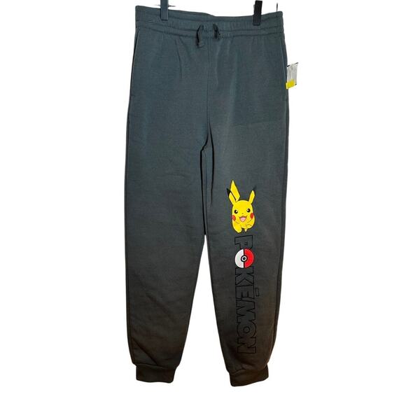 Pokémon Pikachu Officially Licensed Jogger Sweats Boys XL Gray Mad Engine Pants - Picture 1 of 6